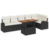 vidaXL Garten-Sofa-Set mit Kissen 7 pcs Schwarz und Creme