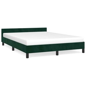 vidaXL Bettgestell ohne Matratze Dunkelgr&uuml;n 140x190 cm Samt