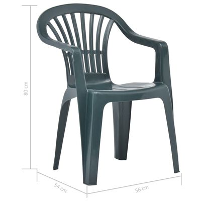 vidaXL Stapelbare Gartenstühle 45 Stk. Kunststoff Grün