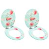 vidaXL Toilettensitze Soft-Close-Deckel 2 Stk. MDF Flamingo-Design