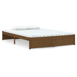 vidaXL Massivholzbett Honigbraun 140x190 cm