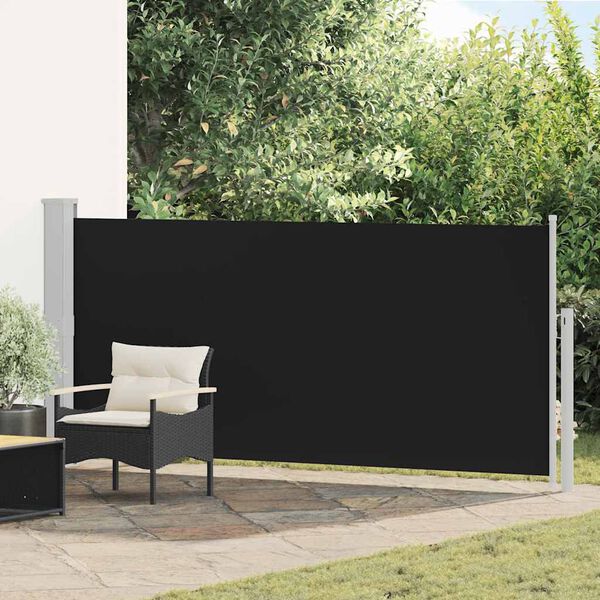 vidaXL Ausziehbare Seitenmarkise 140x300 cm Schwarz
