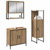 vidaXL Badezimmerm&ouml;bel-Set mit Regal mit T&uuml;r 3 pcs Braun Holzwerkstoff
