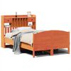 vidaXL Massivholzbett mit Regal ohne Matratze Wachsbraun 135x190 cm