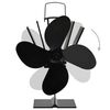 vidaXL Ofenventilator W&auml;rmebetrieben 4 Bl&auml;tter Schwarz
