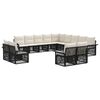 vidaXL Gartensofa-set 13 stk. Schwarz und Cremewei&szlig; Poly-Rattan