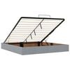 vidaXL Ottoman-Bett mit Matratze & LEDs Hellgrau 160x200 cm Stoff