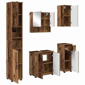 vidaXL Badezimmerm&ouml;bel-Set 5 stk. Altholz 61 x 35 x 64 cm
