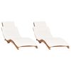 vidaXL Sonnenliegen 2 Stk. mit Auflagen Massivholz Teak