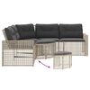 vidaXL Gartensofa in L-Form mit Kissen und Fu&szlig;bank Hellgrau Polyrattan