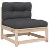 vidaXL 5-tlg. Garten-Sofagarnitur mit Kissen Massivholz Kiefer