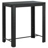 vidaXL 5-tlg. Gartenbar-Set mit Kissen Schwarz Poly Rattan