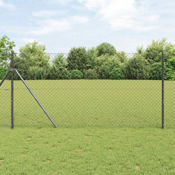 vidaXL Kettenzaun Grau 10 x 1,4 m Stahl