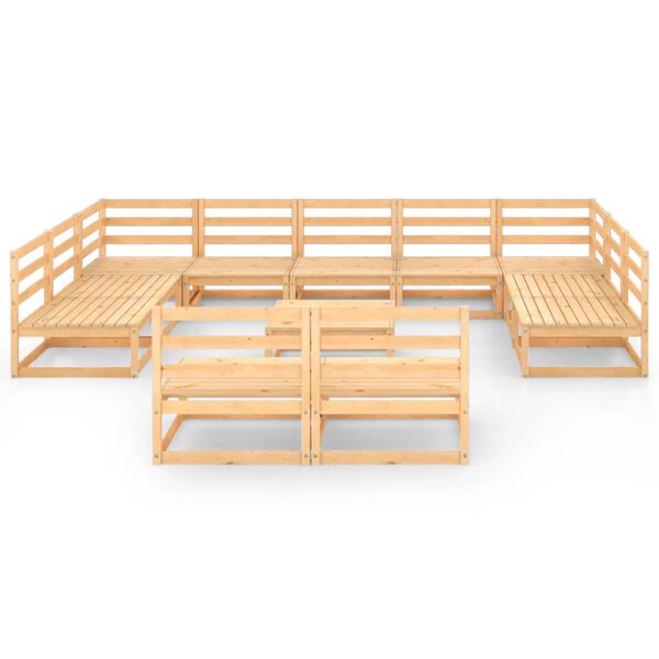 vidaXL 12-tlg. Garten-Lounge-Set Massivholz Kiefer