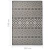 vidaXL Outdoor-Teppich Flachgewebe 160x230 cm Schwarz Gestreift