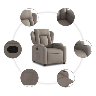 vidaXL Relaxsessel Taupe Stoff