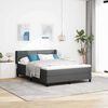 vidaXL Boxspringbett mit Matratze Dunkelgrau 190 x 140 cm Polyester