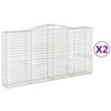 vidaXL Gabionen mit Hochbogen 2 Stk. 400x50x200/220cm Verzinktes Eisen