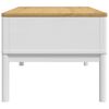 vidaXL Couchtisch FLORO Wei&szlig; 99x55,5x45 cm Massivholz Kiefer