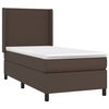 vidaXL Boxspringbett mit Matratze & LED Braun 90x190 cm Kunstleder
