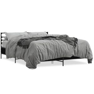 vidaXL Bettgestell Schwarz 160x200 cm Holzwerkstoff und Metall