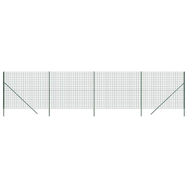 vidaXL Maschendrahtzaun Gr&uuml;n 1,4x10 m Verzinkter Stahl