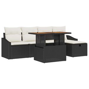 vidaXL Garten-Sofa-Set 6 pcs Schwarz Poly-Rattan