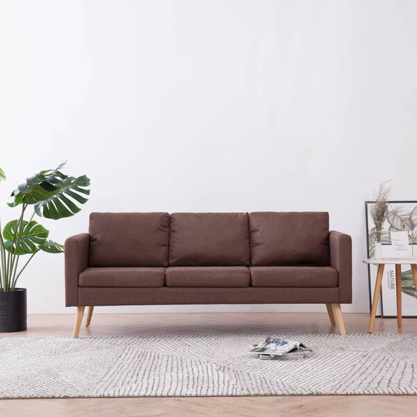 vidaXL 3-Sitzer-Sofa Stoff Braun