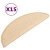 vidaXL Stufenmatten 15 Stk. 56x17x3 cm Creme Halbrund