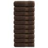 vidaXL Premium Duscht&uuml;cher SOLUND 10 Stk. Braun 70x140 cm 600 g/m&sup2;