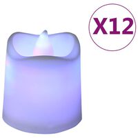vidaXL LED-Teelichter 12 Stk. Flammenlos Elektrisch Bunt