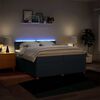vidaXL Boxspringbett mit Matratze Blau 200x200 cm Stoff