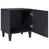 vidaXL Nachttisch mit T&uuml;r Schwarz 40 x 33 x 46 cm Massivholz Mango
