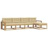 vidaXL Outdoor-Sofagarnitur 5 stk. Wei&szlig; und Beige 337 x 162,5 x 73 cm