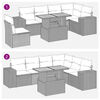 vidaXL 7-tlg. Garten-Sofagarnitur mit Kissen Beige Poly Rattan