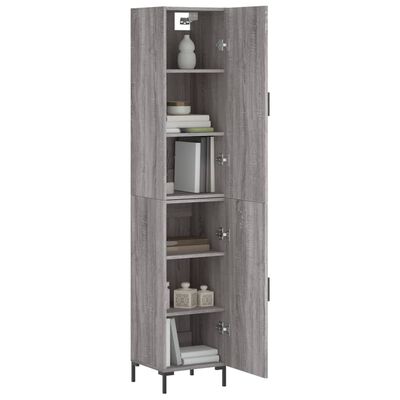 vidaXL Highboard Grau Sonoma 34,5x34x180 cm Holzwerkstoff