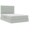 vidaXL Bett mit Stauraum und LED mit LED Hellgrau 140 x 200 cm Samt