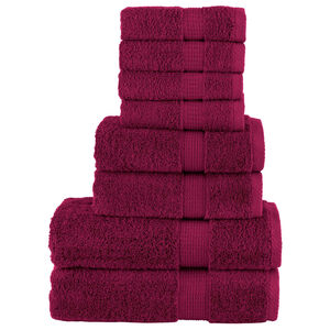 vidaXL 8 tlg. Premium-Handtuch-Set SOLUND Bordeaux 600 g/m&sup2;