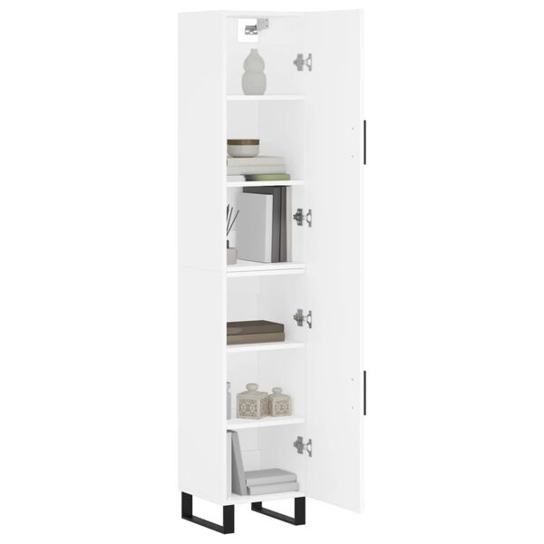 vidaXL Highboard Wei&szlig; 34,5x34x180 cm Holzwerkstoff