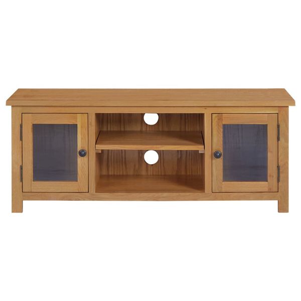 vidaXL TV-Schrank 110x35x44 cm Massivholz Eiche