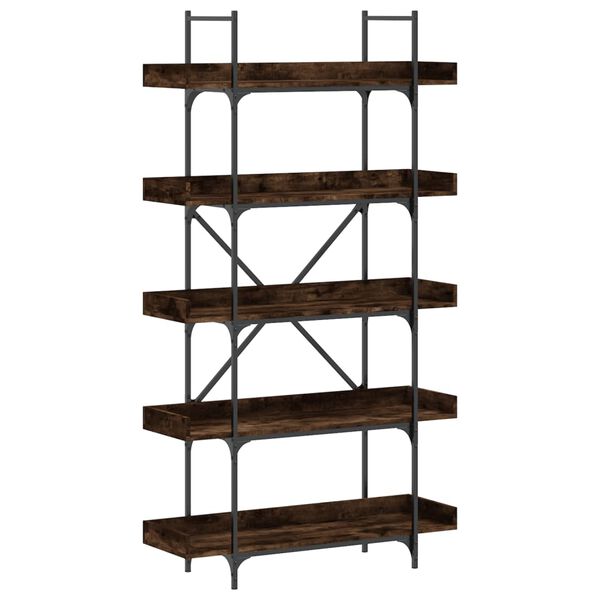 vidaXL B&uuml;cherregal 5 B&ouml;den R&auml;uchereiche 100x33x180,5 cm Holzwerkstoff