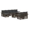vidaXL Gartensofa-set 10 stk. Grau und Dunkelgrau Poly-Rattan