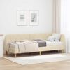 vidaXL Eckbettgestell mit Matratze Creme 80 x 200 cm Stoff