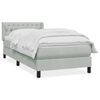 vidaXL Boxspringbett mit Matratze Hellgrau 100x220 cm Samt