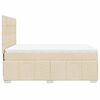 vidaXL Boxspringbett mit Matratze Creme 140x190 cm Stoff