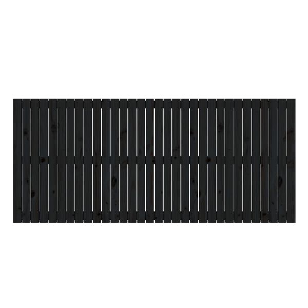 vidaXL Wand-Kopfteil Schwarz 204x3x90 cm Massivholz Kiefer