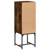 vidaXL Beistellschrank mit Glast&uuml;r R&auml;uchereiche 35x37x100 cm