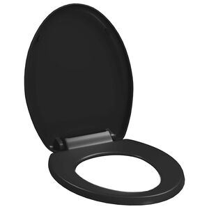 vidaXL Toilettensitz mit Absenkautomatik und Quick-Release Schwarz