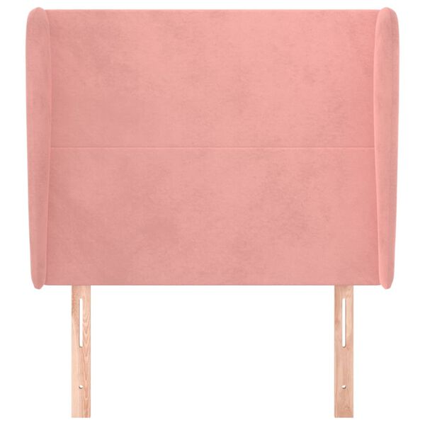 vidaXL Kopfteil mit Ohren Rosa 93x23x118/128 cm Samt