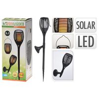 ProGarden 3-in-1 LED Solar-Taschenlampe Gartenleuchte Schwarz